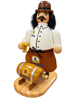 Räuchermann mit Bierglas und Bierfass